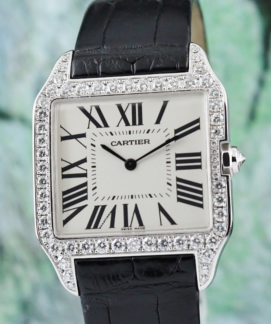(image for) A Cartier Santos Dumont 18K White Gold Manual Winding Watch /
